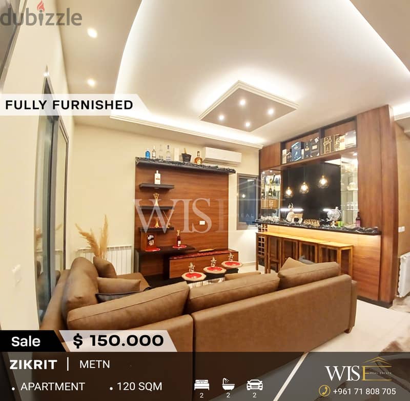  120 SQM fully furnished apartment for SALE in Zikrit! 0