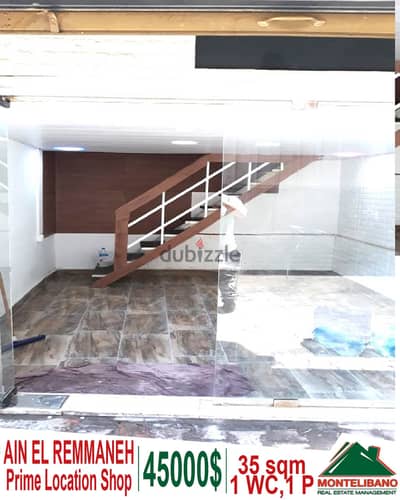 Prime Location 35 sqm Shop for sale in Ain El Remmaneh !!