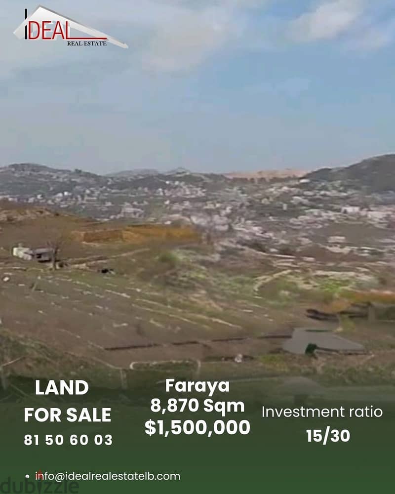 8,870 SQM Land for sale in Faraya REF#CD1129 0