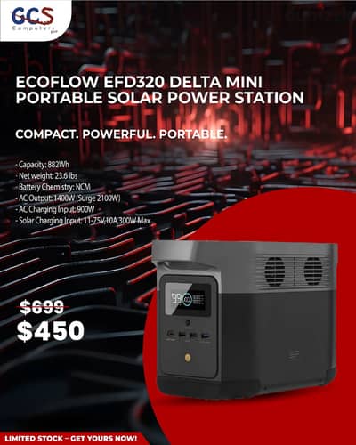 EcoFlow EFD320 Delta Mini Portable Solar Power Station