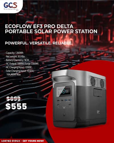 EcoFlow EF3 Pro Delta Portable Solar Power Station