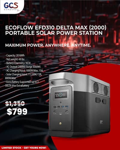 EcoFlow EFD310 Delta Max (2000) Portable Solar Power Station