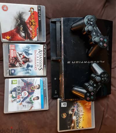 PS3 pro console with 4 cds