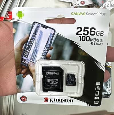 Kingston memory card with adapter 256gb 100mb/s