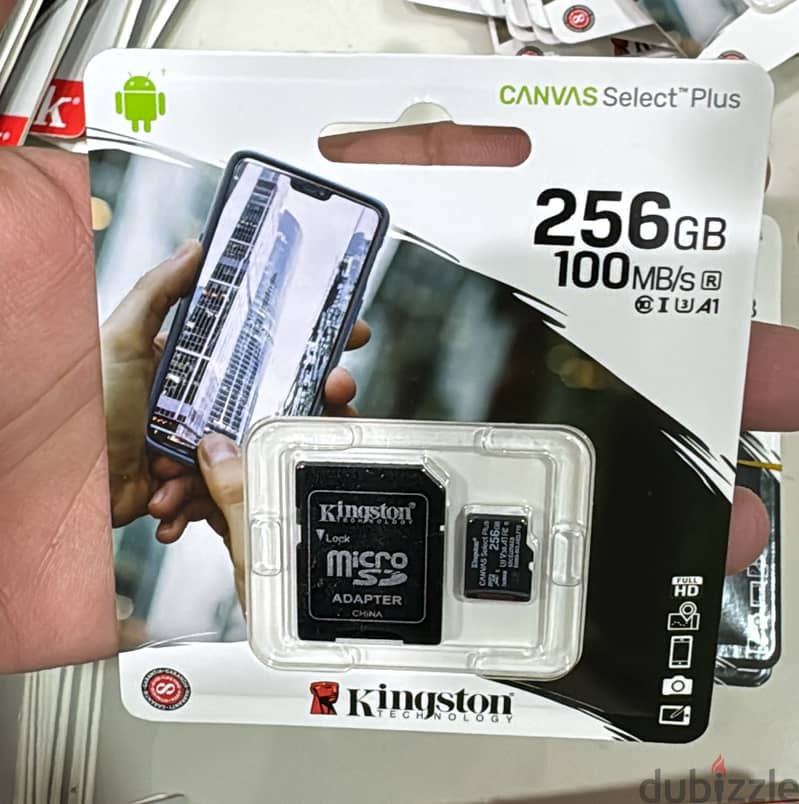 Kingston memory card with adapter 256gb 100mb/s Exclusive & new offer 0