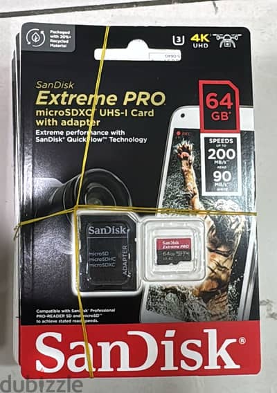 Sandisk Extreme pro microsdxc uhs-I card with adapter 64gb 200mb/s