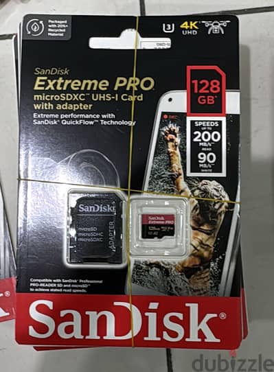 Sandisk Extreme pro microsdxc uhs-I card with adapter 128gb 200mb/s