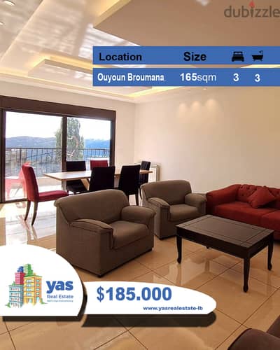 Ouyoun Broumana 165m2 | 95m2 Garden|Furnished | AMK |