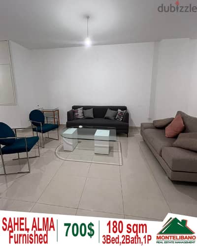 180 sqm furnished apartment for rent in Sahel Alma!!