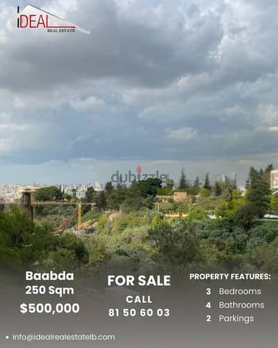 250 SQM Apartment for sale in Baabda REF#SSH303