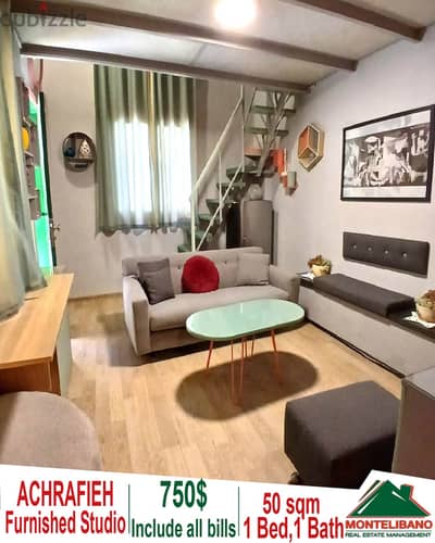 Fully Furnished Duplex Studio in Achrafieh with all bills included