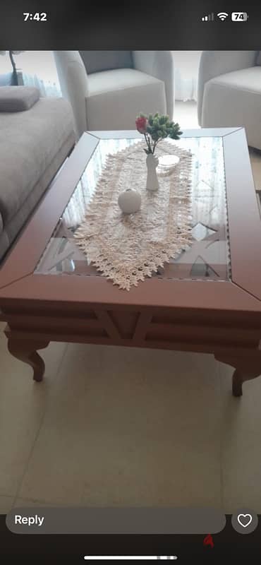 new honey beige living room table