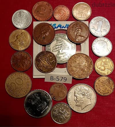 scrap خردة Lot# B-579 set of 20 old coins