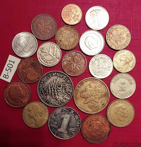 scrap خردة Lot# B-501 set of 20 old coins 0