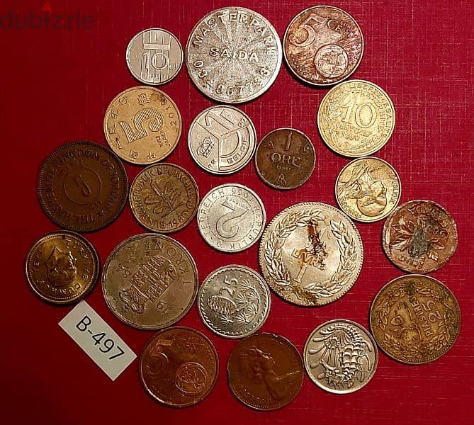 scrap خردة Lot# B-497 set of 20 old coins 1