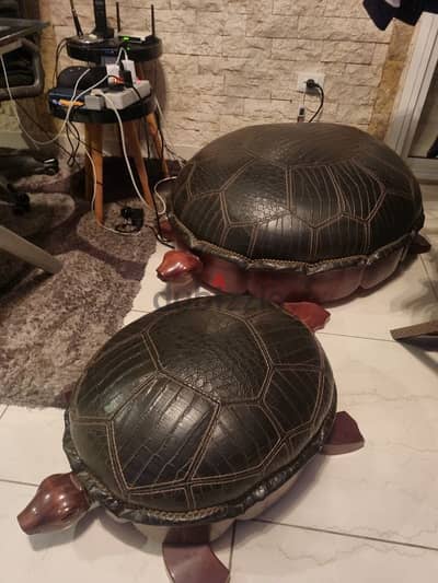 leather couches  turtle designed