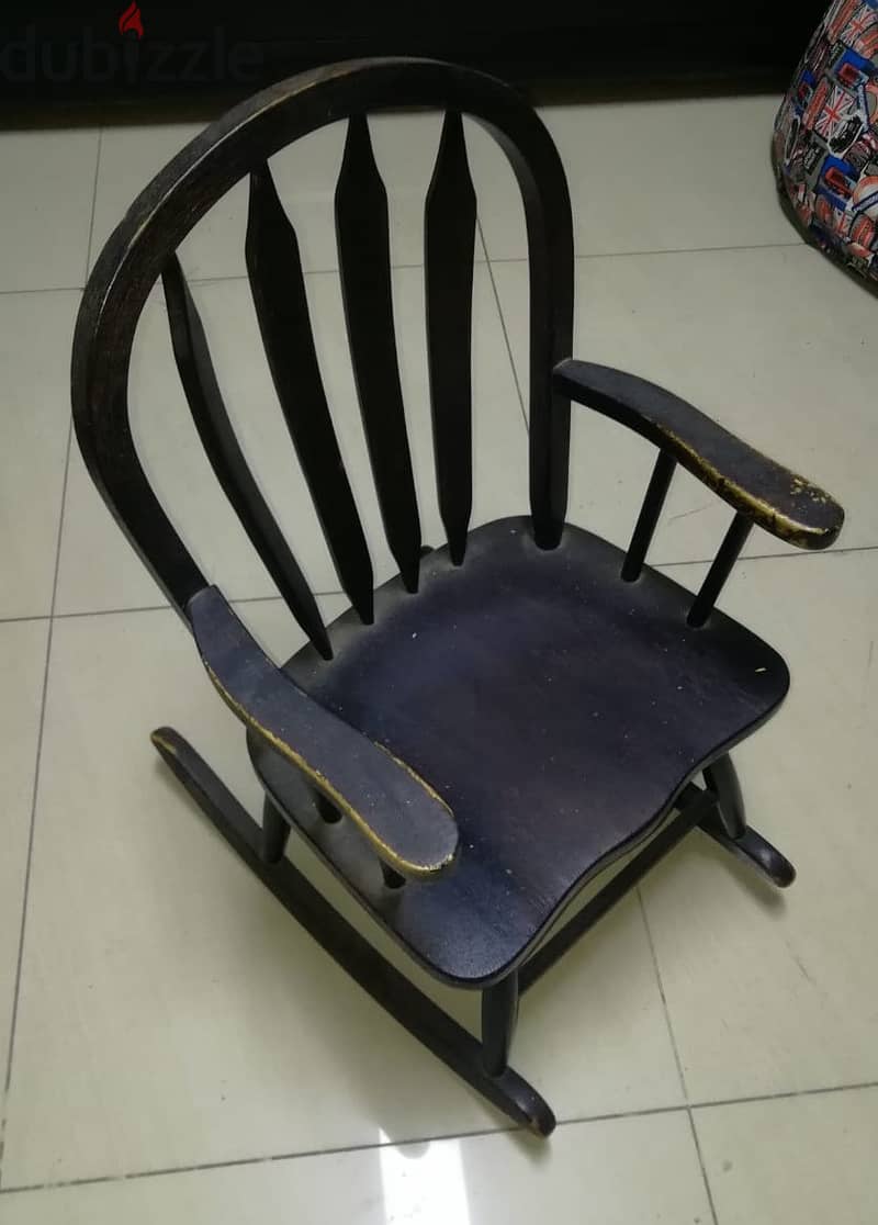 Vintage wooden rocking chair small size for kids 3 to 10 yrs 3