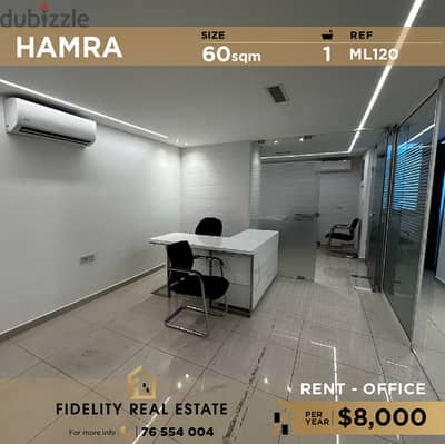 Office for rent in Hamra ML120 مكتب للإيجار في الحمرا