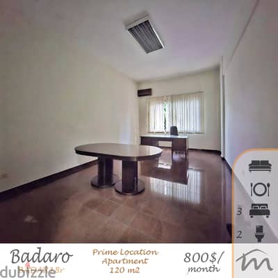 Badaro | Prime Location | 120m² Apartment | 3 Bedrooms | ACs