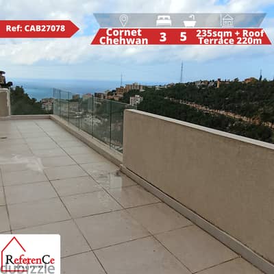 Apartment + roof/Terrace in Cornet chehwan شقة + روف/تراس قرنة شهوان