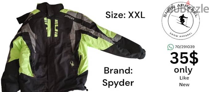 Spyder jacket Ski jacket Snow apparel Snowboard snow suit skidoo