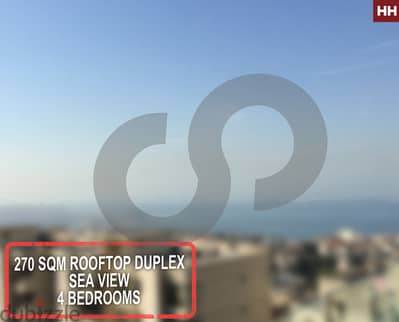 270 Sqm Rooftop Duplex- Sea view Bsalim, Metn /بصاليم REF#HH118239