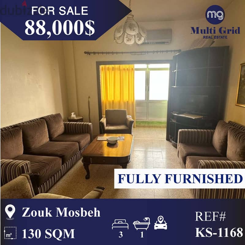 KS-1168 / Apartment for Sale in Zouk Mosbeh, شقة للبيع في زوق مصبح 0