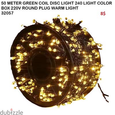 50 METER GREEN COIL DISC LIGHT 240 LIGHT