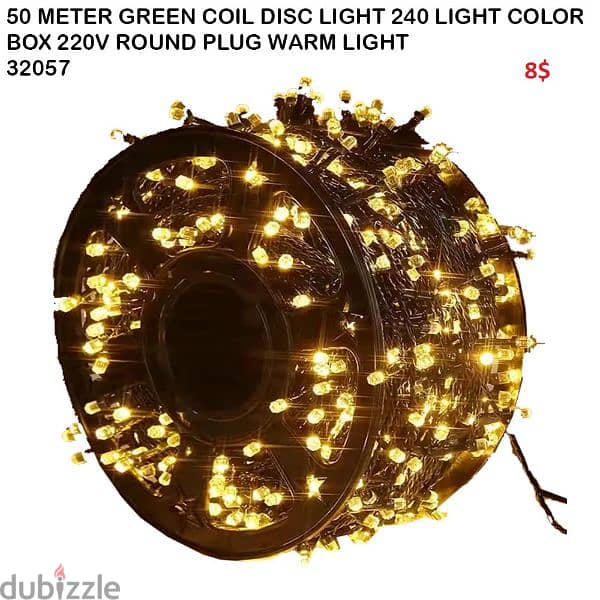 50 METER GREEN COIL DISC LIGHT 240 LIGHT 0