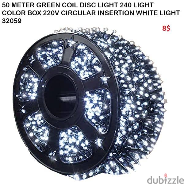 50 METER GREEN COIL DISC LIGHT 240 LIGHT 0