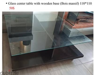 Glass salon or living room center table