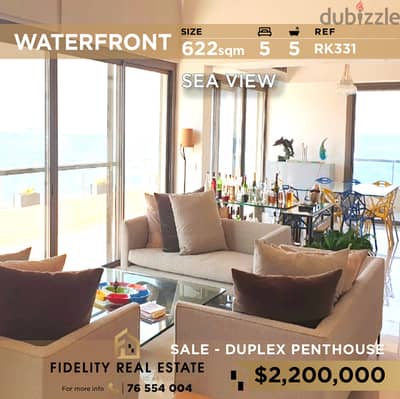 Waterfront penthouse for sale in Dbayeh - Furnished RK331