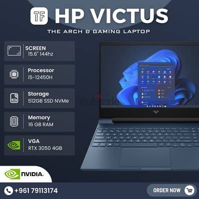 HP Victus 15.6" Full HD 144Hz Gaming Laptop - Intel Core I5-12450H