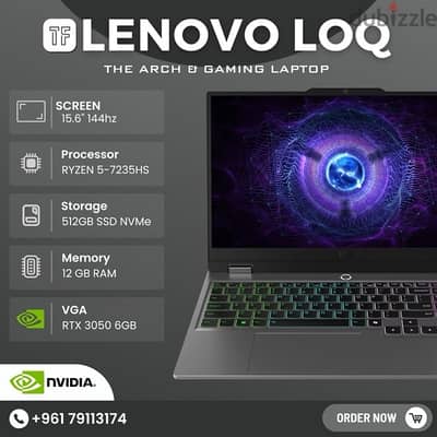 Lenovo LOQ 15ARP9 | Ryzen 5 7235HS – RTX 3050 – 12GB – 512GB NVMe 15,6