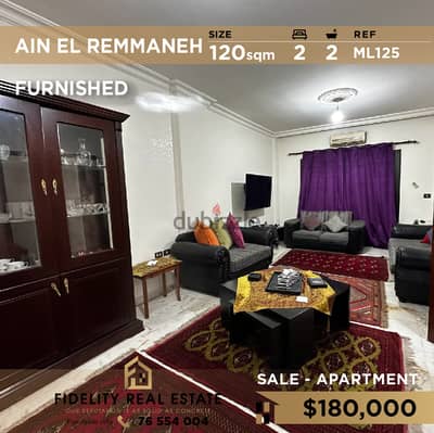 Apartment for sale Ain El Remmaneh ML125 شقة للبيع في عين الرما نة