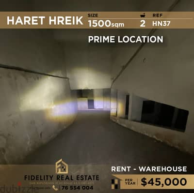 Warehouse for rent in haret Hreik HN37 مستودع للإيجار في حارة حريك