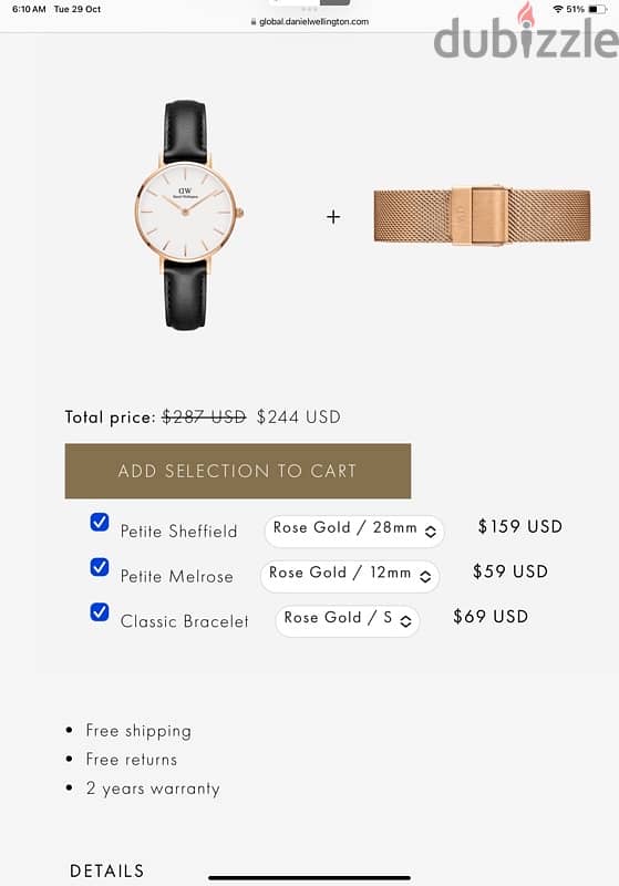 daniel wellington classic  with box and papers 3