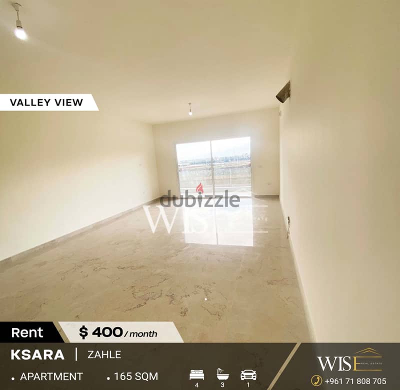  165 SQM Apartment for RENT in ksara-Zahle ! 0