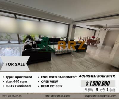 440 M APARTMENT FOR SALE IN ACHRAFIYEH MAR MITR