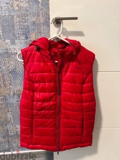 pepe jeans red gilet size M from paris new