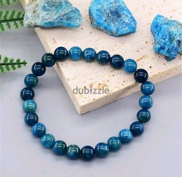 Natural Gems stones bracelet blue apatite 0