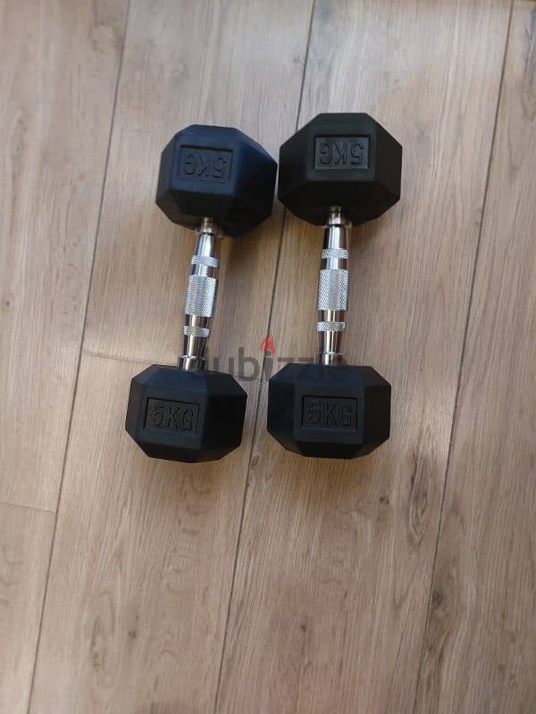 2 dumbells 5kg each 0