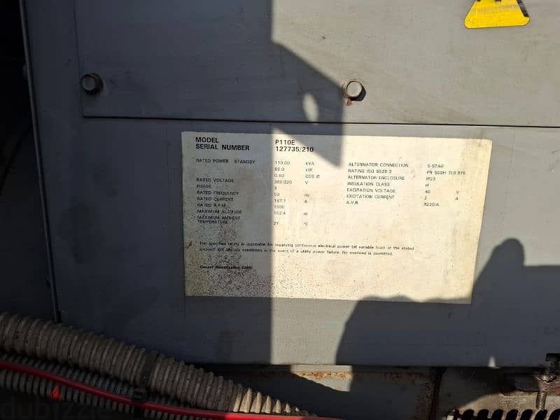 Generator perkins 110 KVA 4