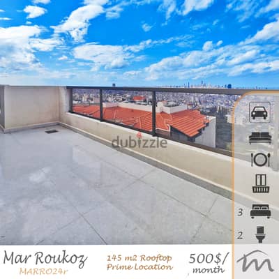 Mar Roukoz | Brand New 3 Bedrooms Rooftop | Terrace | Sea & City View