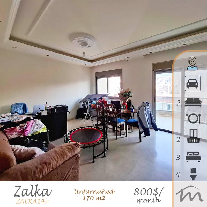 Zalka | Unfurnished 170m² | 3 Bedrooms | Maid's Room | 2 Balconies 0