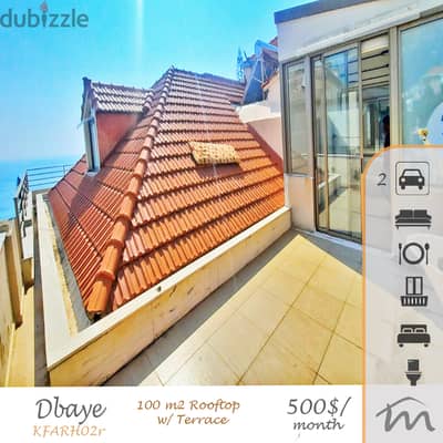 Dbaye | Brand New 1 Bedroom Rooftop w/ Terrace | 2 Parking | Sea View