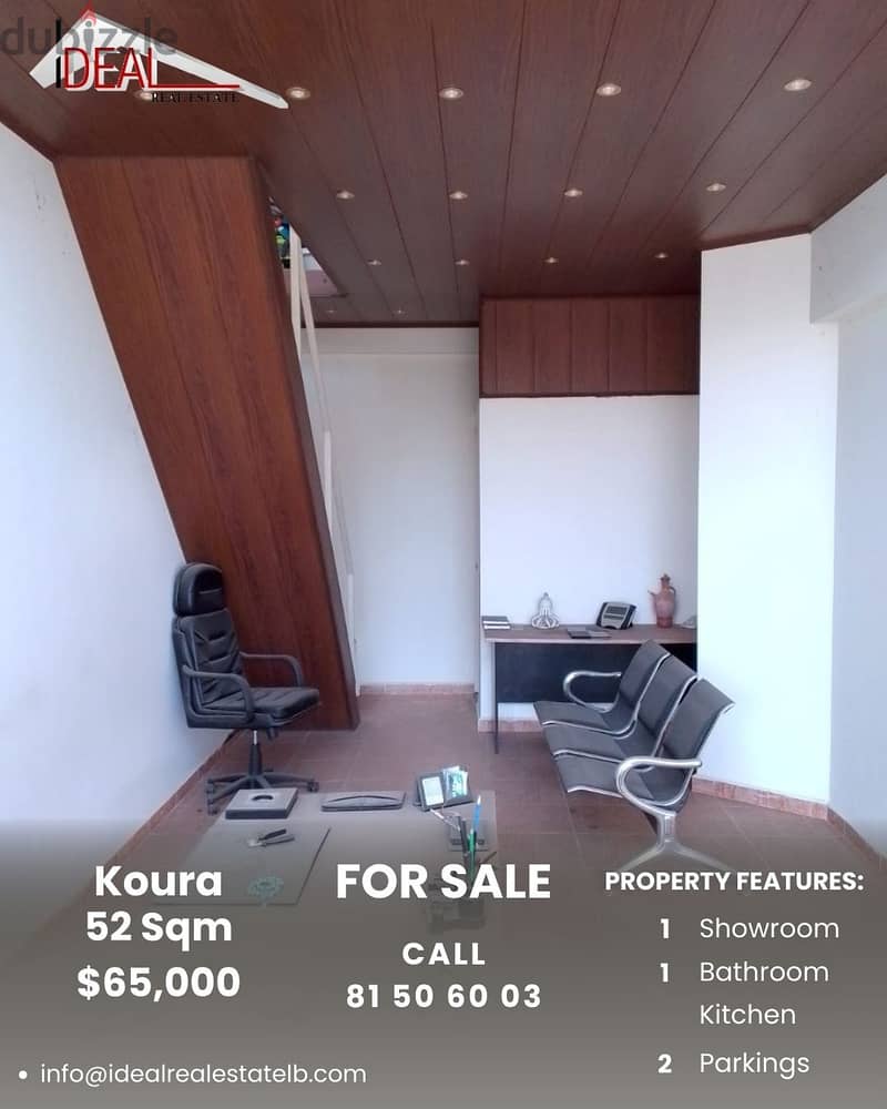 52 SQM Duplex shop for sale in Koura REF#BK8003 0