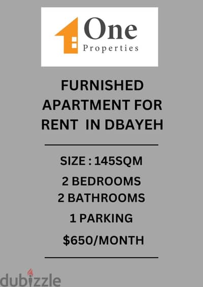 FURNISHED APARTMENT FOR RENT IN DBAYEH