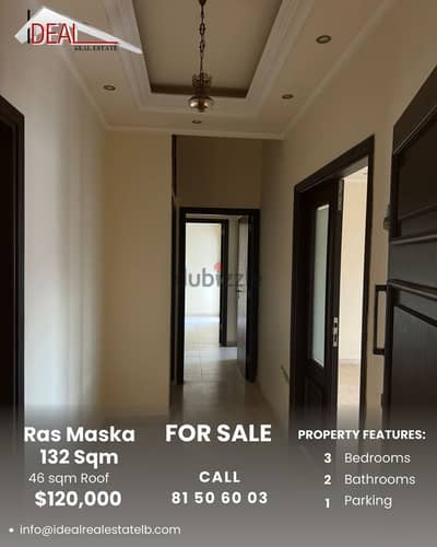 178 SQM Apartment with Roof for sale in Ras Maska REF#GBF500