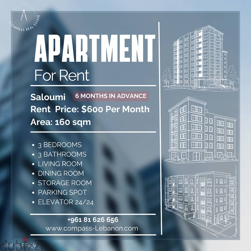 Apartment for Rent in Saloumi. 0